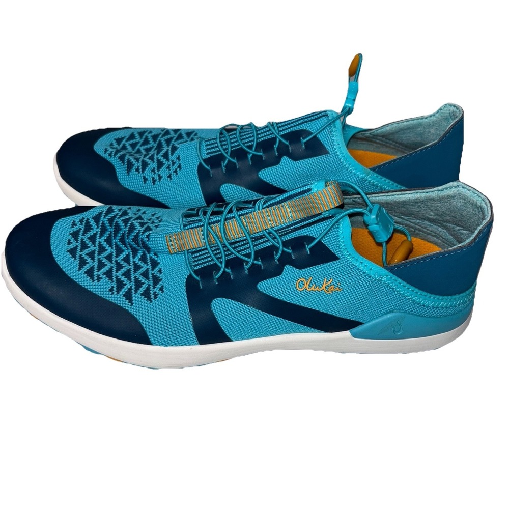 OluKai Miki Trainer Running Shoe Womens Sz W9 Blue Teal Slip On Crossfit Sneaker